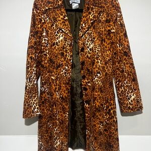 Vintage women’s central falls Leopard Print Trench Coat